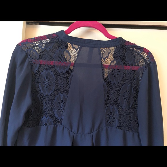 Xhilaration Navy Blue Blouse - Picture 3 of 4